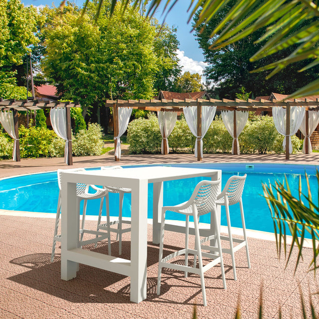 5 Piece Outdoor Bar Table Setting with Air Barstools