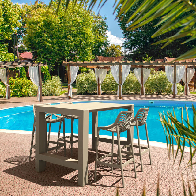 5 Piece Outdoor Bar Table Setting with Air Barstools
