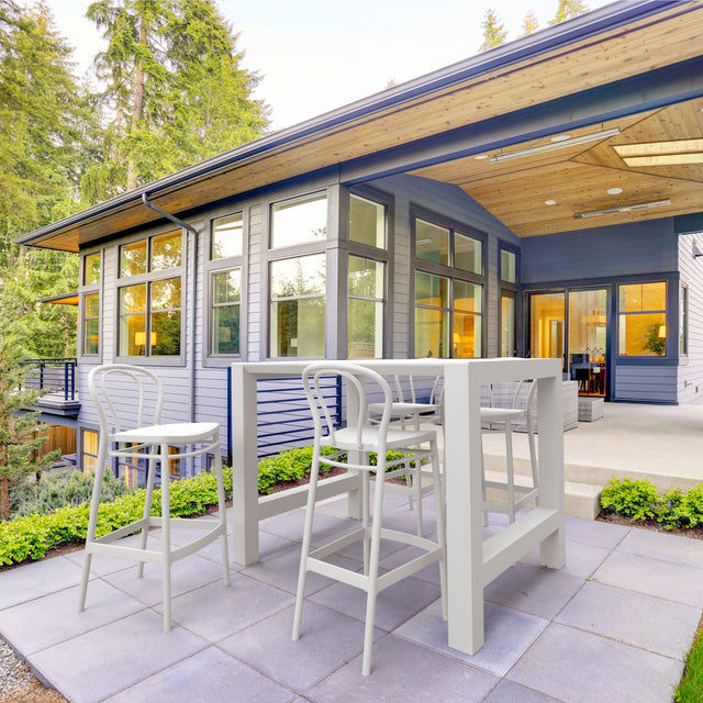 5 Piece Outdoor Bar Table Setting with Victor Barstools
