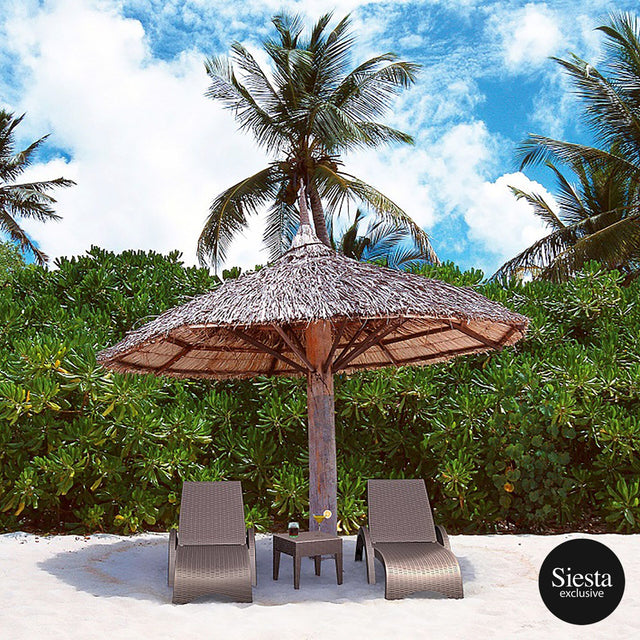 Resin Rattan Sun Lounger 3 Piece Package with Tequila Side Table