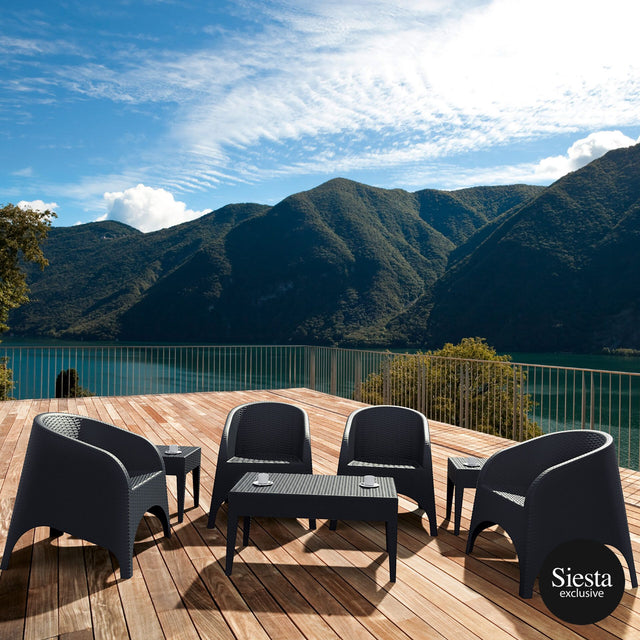 Resin Rattan 4 Seat Outdoor Setting with Aruba Armchair