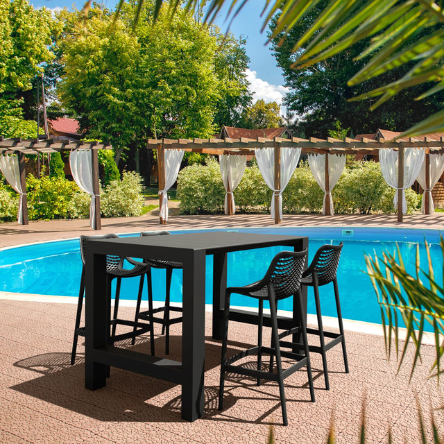5 Piece Outdoor Bar Table Setting with Air Barstools